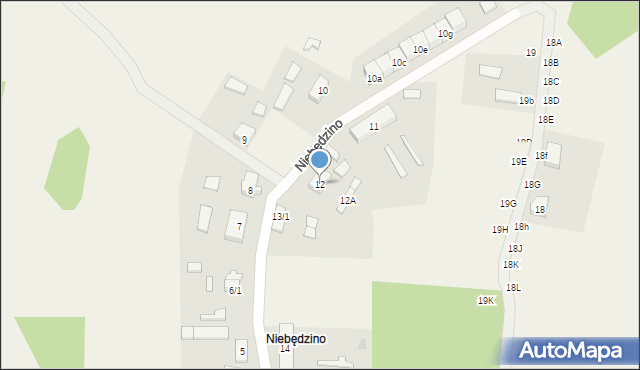 Niebędzino, Niebędzino, 12, mapa Niebędzino