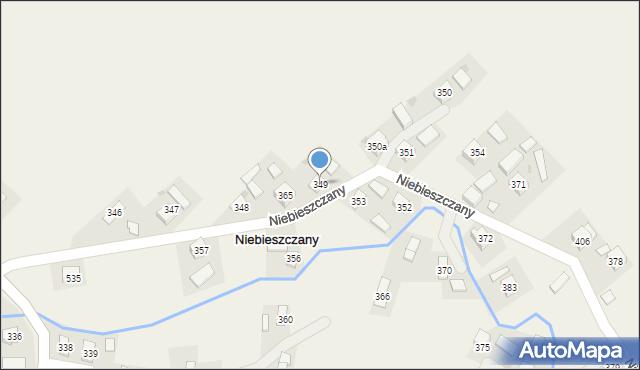 Niebieszczany, Niebieszczany, 349, mapa Niebieszczany