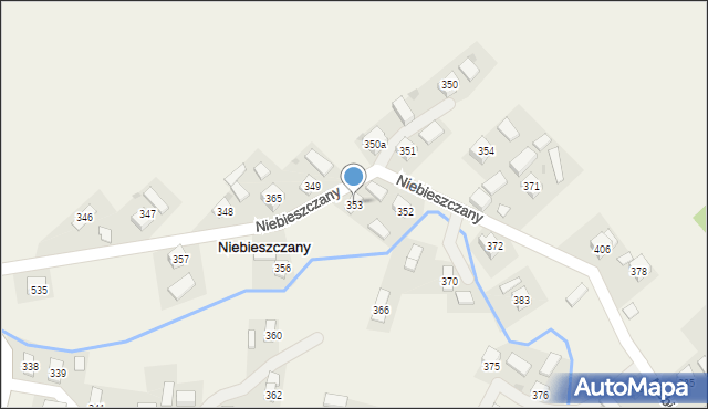 Niebieszczany, Niebieszczany, 353, mapa Niebieszczany