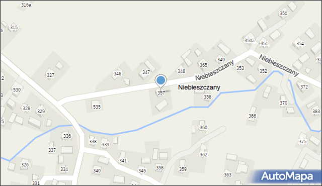 Niebieszczany, Niebieszczany, 357, mapa Niebieszczany