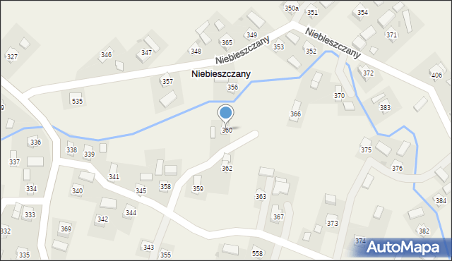 Niebieszczany, Niebieszczany, 360, mapa Niebieszczany