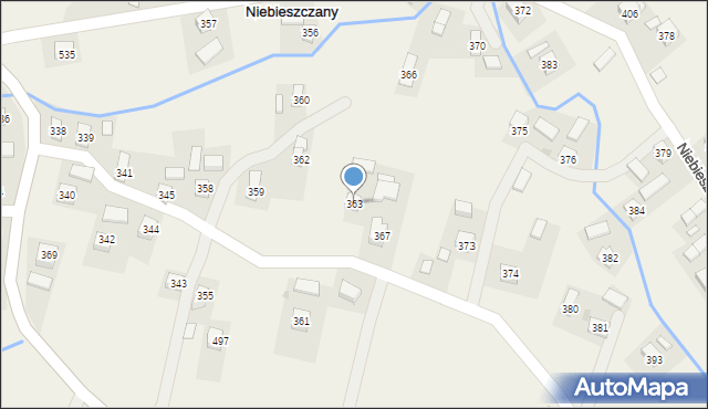 Niebieszczany, Niebieszczany, 363, mapa Niebieszczany