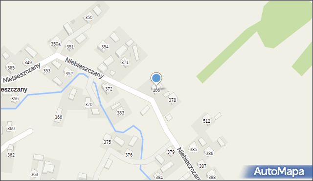 Niebieszczany, Niebieszczany, 406, mapa Niebieszczany