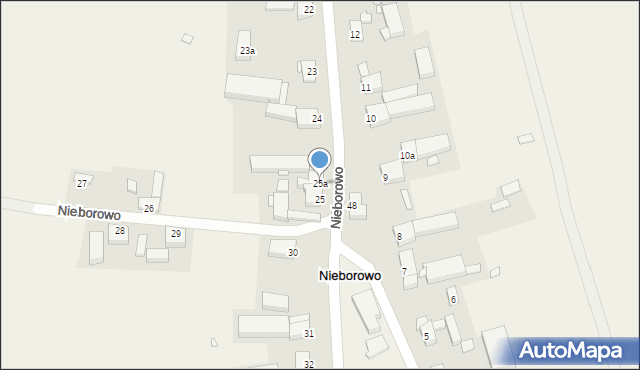 Nieborowo, Nieborowo, 25a, mapa Nieborowo