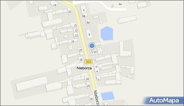 Nieborza, Nieborza, 7, mapa Nieborza