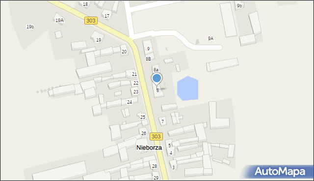 Nieborza, Nieborza, 8, mapa Nieborza