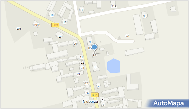 Nieborza, Nieborza, 8a, mapa Nieborza