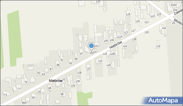 Niebrów, Niebrów, 101, mapa Niebrów