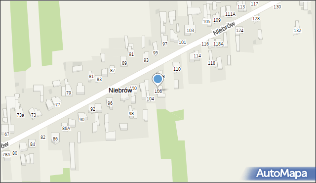 Niebrów, Niebrów, 106, mapa Niebrów