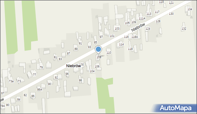 Niebrów, Niebrów, 108, mapa Niebrów