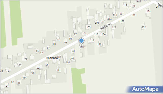 Niebrów, Niebrów, 110, mapa Niebrów