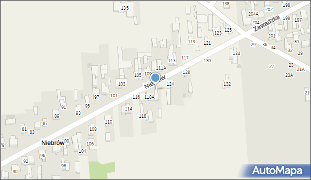 Niebrów, Niebrów, 120, mapa Niebrów