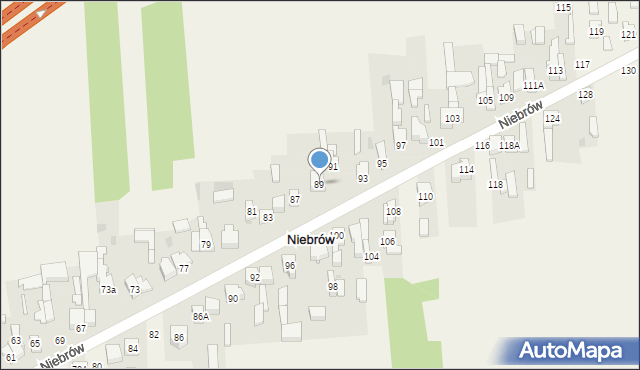 Niebrów, Niebrów, 89, mapa Niebrów