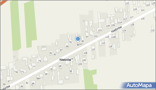 Niebrów, Niebrów, 93, mapa Niebrów