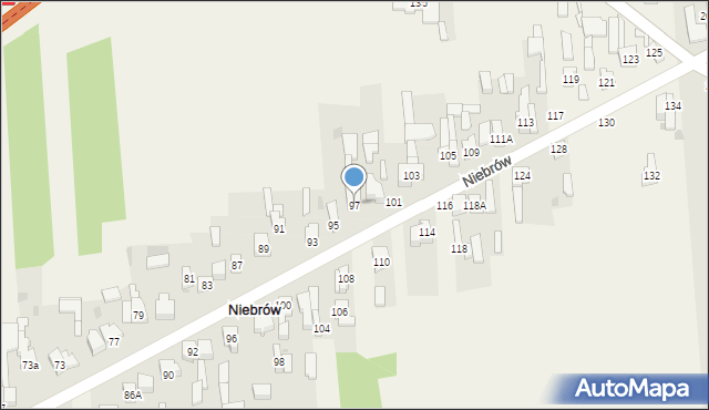 Niebrów, Niebrów, 97, mapa Niebrów