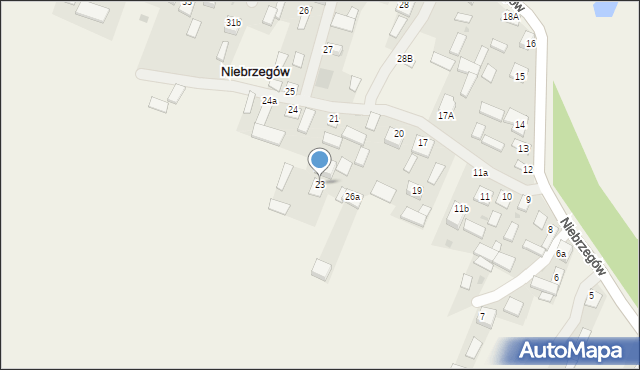 Niebrzegów, Niebrzegów, 23, mapa Niebrzegów