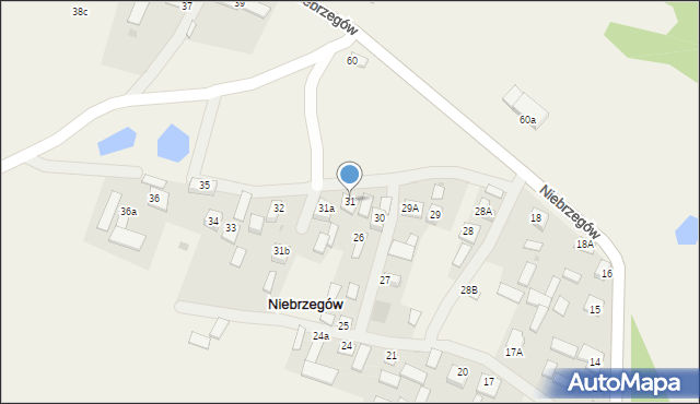 Niebrzegów, Niebrzegów, 31, mapa Niebrzegów