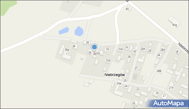 Niebrzegów, Niebrzegów, 33, mapa Niebrzegów