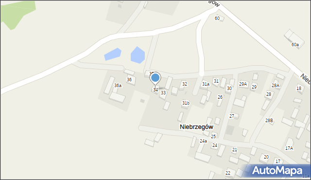 Niebrzegów, Niebrzegów, 34, mapa Niebrzegów