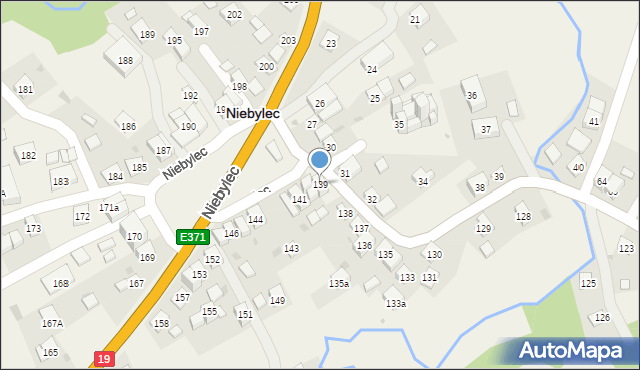 Niebylec, Niebylec, 139, mapa Niebylec