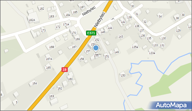 Niebylec, Niebylec, 155, mapa Niebylec