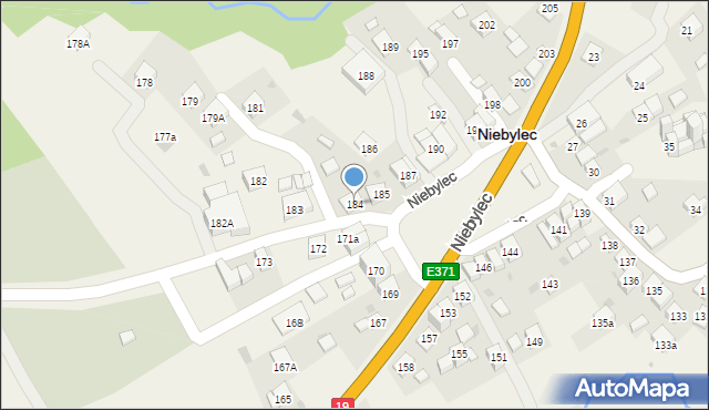 Niebylec, Niebylec, 184, mapa Niebylec