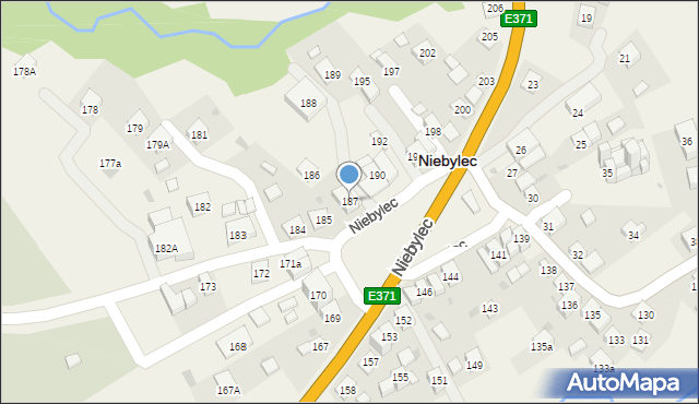 Niebylec, Niebylec, 187, mapa Niebylec