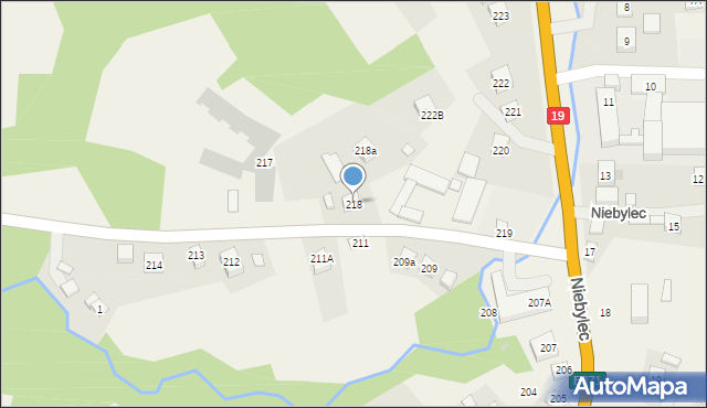 Niebylec, Niebylec, 218, mapa Niebylec