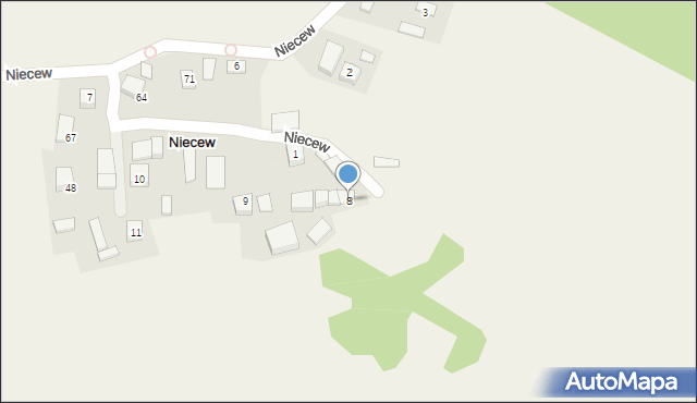 Niecew, Niecew, 8, mapa Niecew