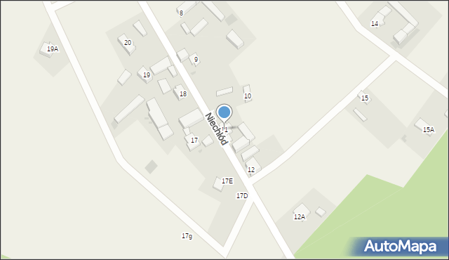 Niechłód, Niechłód, 11, mapa Niechłód