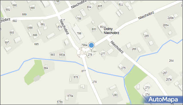 Niechobrz, Niechobrz, 278a, mapa Niechobrz