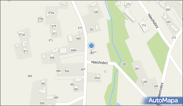 Niechobrz, Niechobrz, 282, mapa Niechobrz