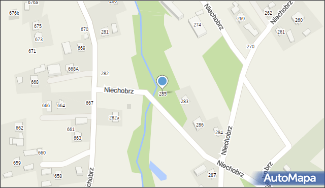 Niechobrz, Niechobrz, 285, mapa Niechobrz