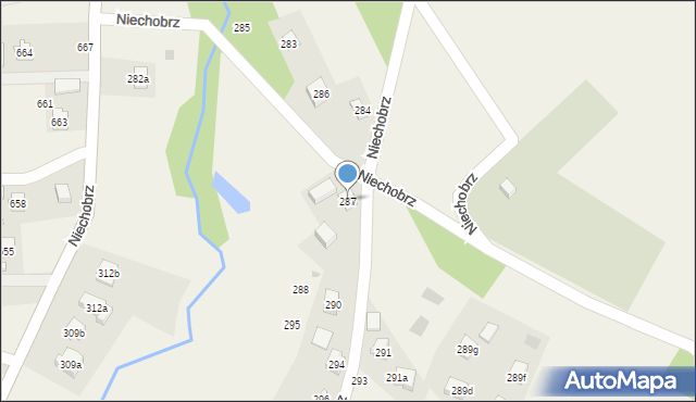 Niechobrz, Niechobrz, 287, mapa Niechobrz