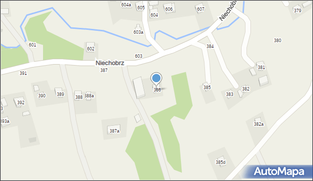 Niechobrz, Niechobrz, 386, mapa Niechobrz