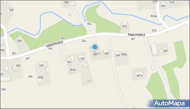 Niechobrz, Niechobrz, 390, mapa Niechobrz