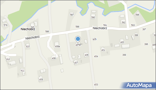 Niechobrz, Niechobrz, 407a, mapa Niechobrz