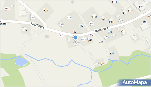 Niechobrz, Niechobrz, 444, mapa Niechobrz