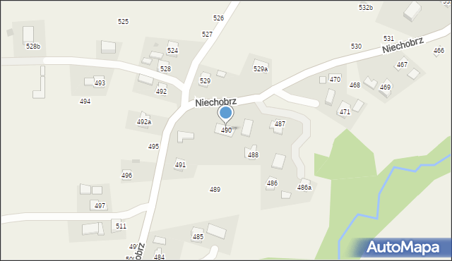 Niechobrz, Niechobrz, 490, mapa Niechobrz