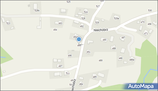 Niechobrz, Niechobrz, 495, mapa Niechobrz