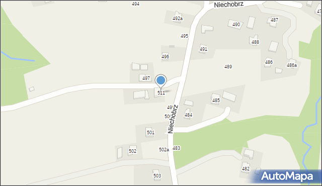 Niechobrz, Niechobrz, 511, mapa Niechobrz