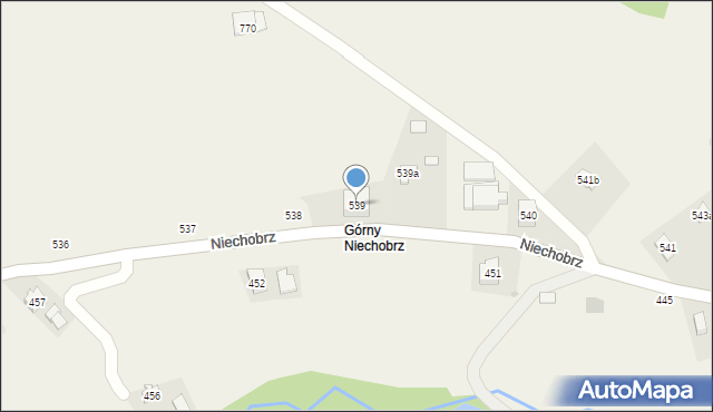 Niechobrz, Niechobrz, 539, mapa Niechobrz