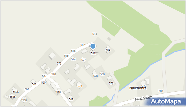 Niechobrz, Niechobrz, 581, mapa Niechobrz