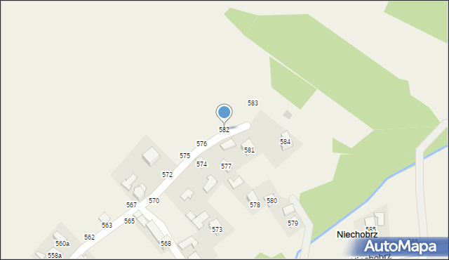 Niechobrz, Niechobrz, 582, mapa Niechobrz