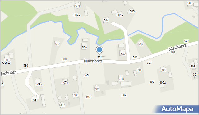 Niechobrz, Niechobrz, 591, mapa Niechobrz