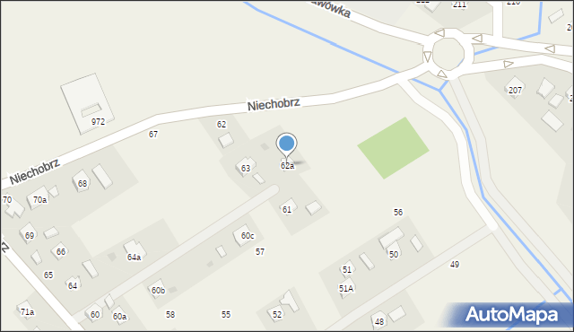 Niechobrz, Niechobrz, 62a, mapa Niechobrz