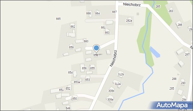 Niechobrz, Niechobrz, 658a, mapa Niechobrz