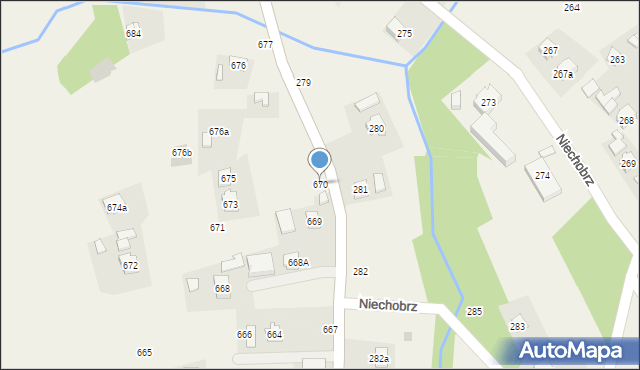 Niechobrz, Niechobrz, 670, mapa Niechobrz