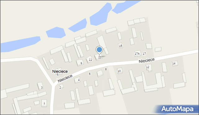 Nieciece, Nieciece, 13, mapa Nieciece