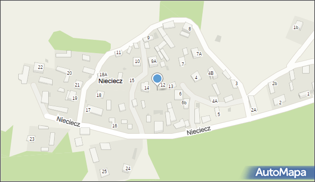 Nieciecz, Nieciecz, 14A, mapa Nieciecz